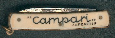 CAMPARI l'apritif - Long. Tot. ouv. : 9,7cm - Long. Lame : 3,5cm - Larg. Lame :  0,7cm
