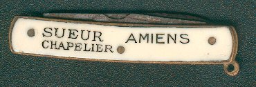 SUEUR Chapelier Amiens - Long. Tot. ouv. : 9,7cm - Long. Lame : 3,5cm - Larg. Lame :  0,7cm